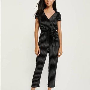 Striped Jumpsuit with Waist Tie